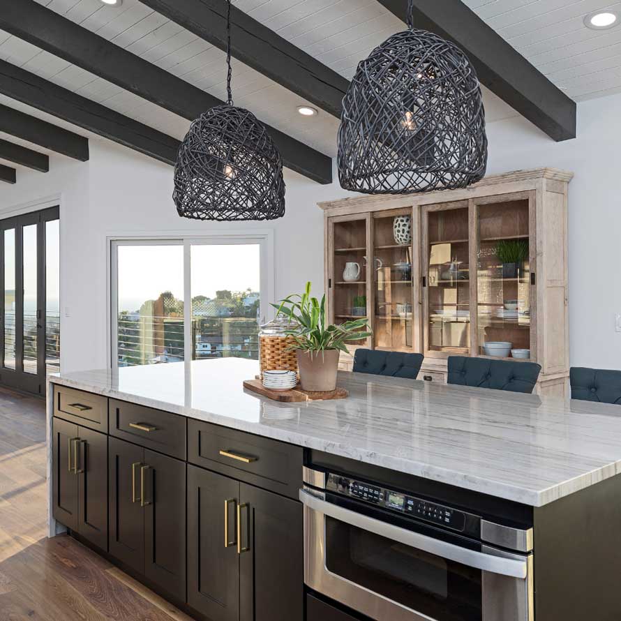 decorated kitchen with fancy objects and cleanliness